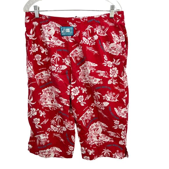 Walt Disney World Men's Shorts Sz L Trader Mick Surf Novelty Hawaiian Board Red - Picture 2 of 10